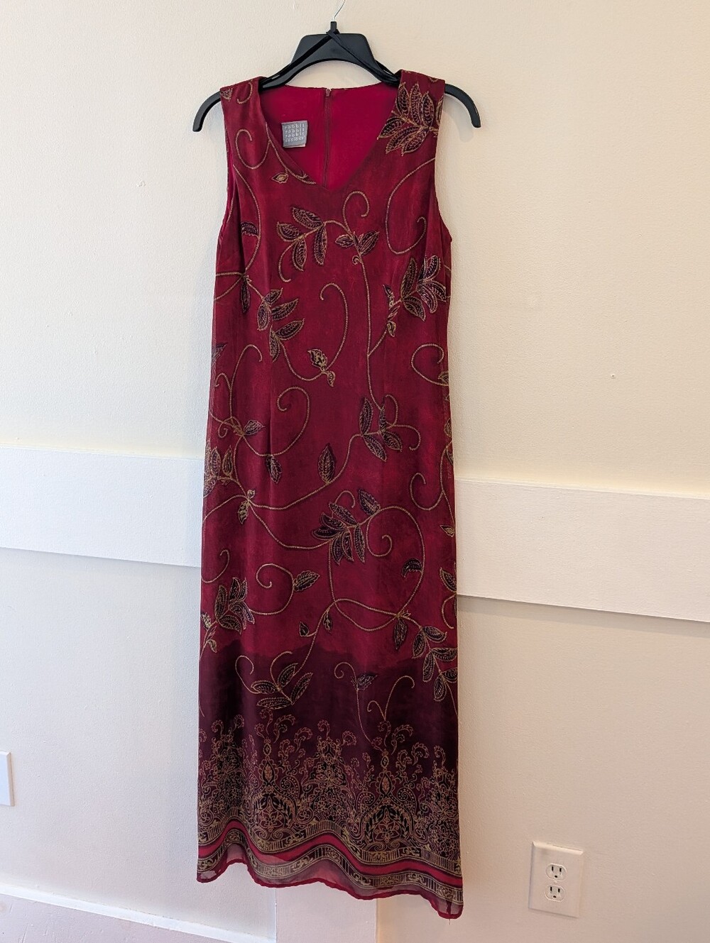 Vintage Y2K Rabbit Designs Sleeveless Burgundy Dress, Size 6